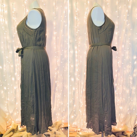 LANE BRYANT ⭐️ Long Olive Green Sleeveless Dress - Picture 7 of 10